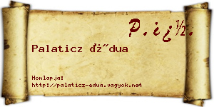 Palaticz Édua névjegykártya